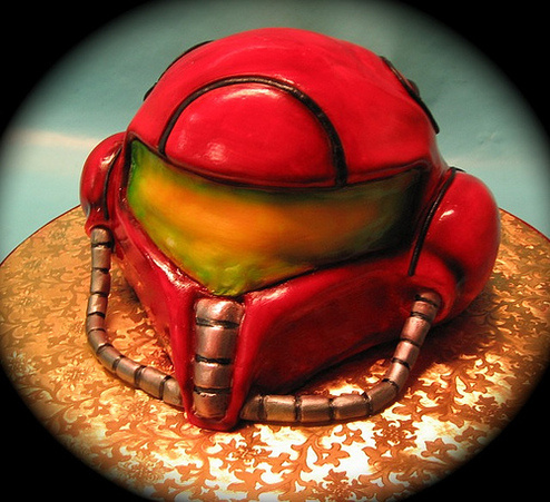 O capacete da armor suit de Samus Aran vira bolo!